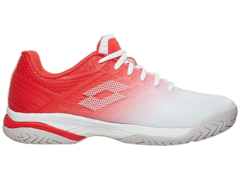 Мужские кроссовки теннисные Lotto Mirage 300 II Speed - all white/red poppy