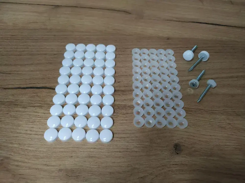 Декоративный колпачок для самореза белый 50 штук