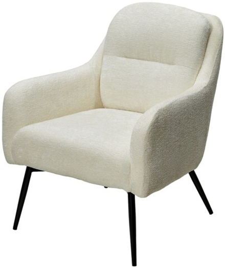 Кресло М-City DISAUR Аргос (Argos) 3018-01 Белый, Шенилл, Черный каркас