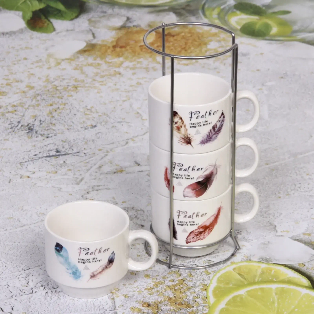 Набор кружек на стойке 200мл «Волшебное перышко»
