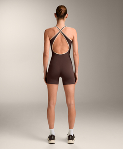 Oysho Короткий комбинезон Comfortlux Piping, коричневый