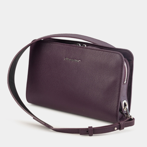 Кожаная женская сумка Emilie фиолетового цвета