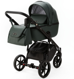 Детская коляска Adamex Nola Deluxe 2 в 1 N-SA29 (Т. ЗЕЛЕНЫЙ КОЖА)