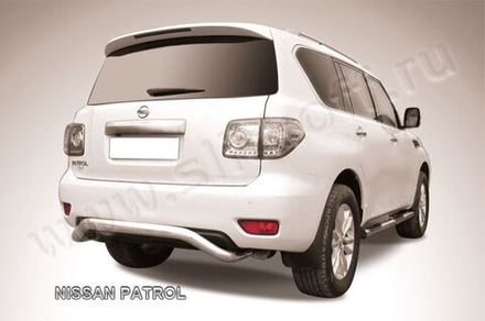 Защита заднего бампера (нержавейка) Nissan Patrol (2010-2014) d76 скоба