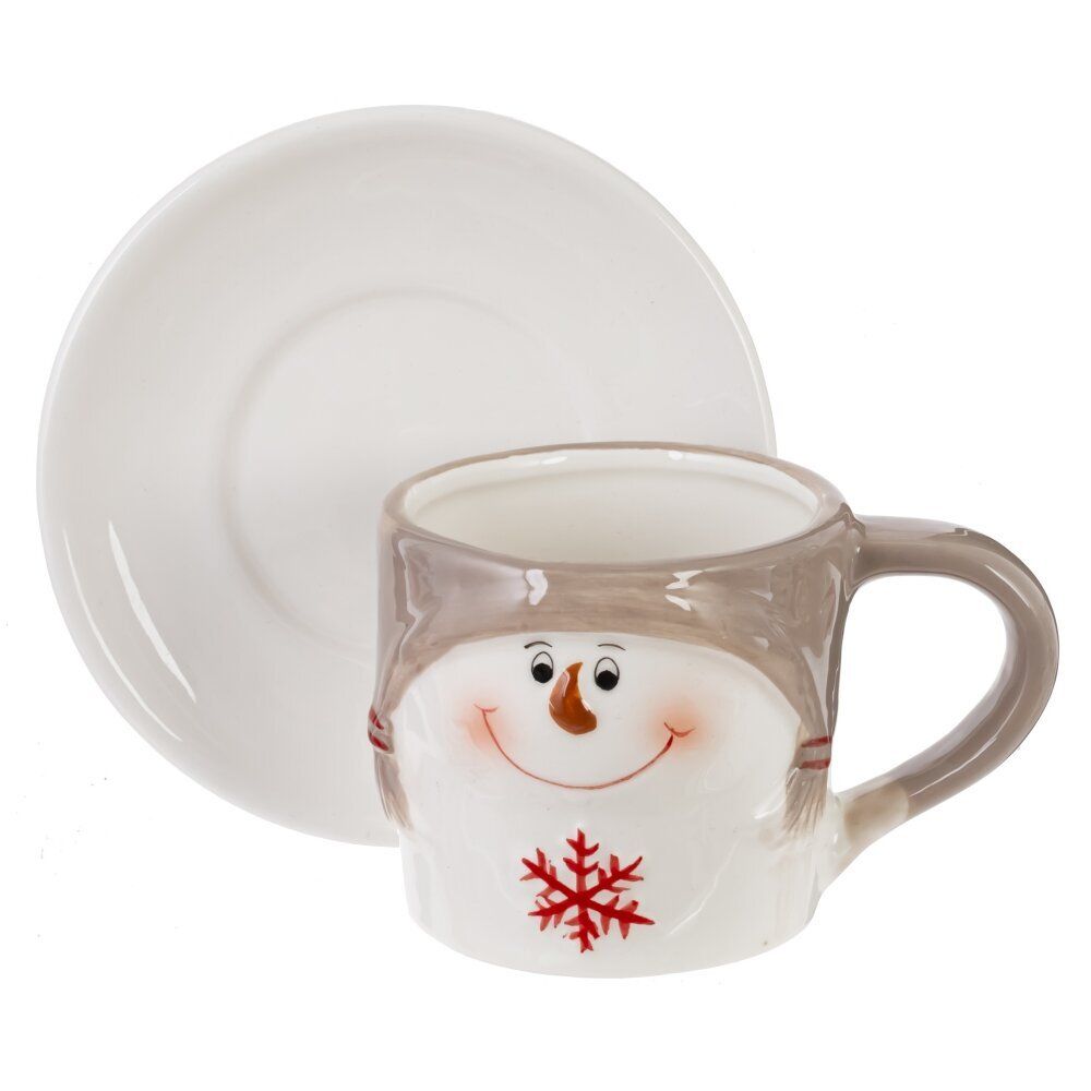 GAEM Чашка с блюдцем "Снеговик", 150 мл, L13 W12 H8 см