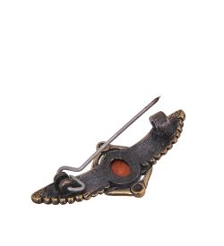 AM-4218 Брошь «Жук Крылатый» (латунь, янтарь)