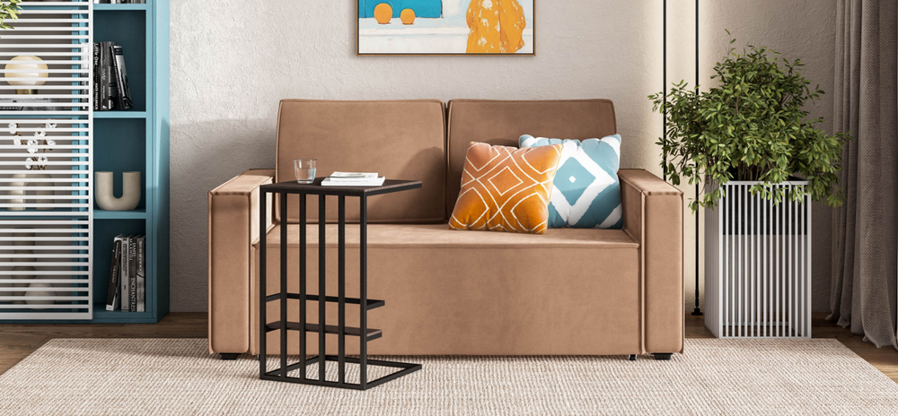 Диван Норд двухместный Велюр Монолит мокко