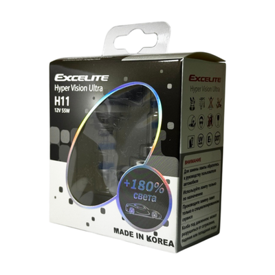 Лампа H11 55W 12V HVU PGJ19-2 Excelite комплект высокое напряжение ультра