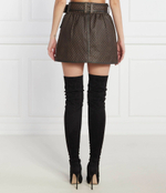 Кожаная юбка Balmain - коричневый(BF0LB911 LC79)