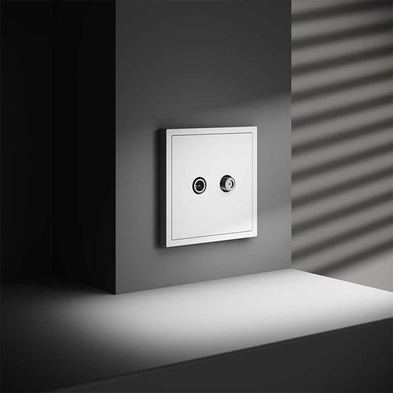 Розетка телевизионнная встраиваемая Voltum S70 оконечная TV+SAT, (белый матовый) VLS060402