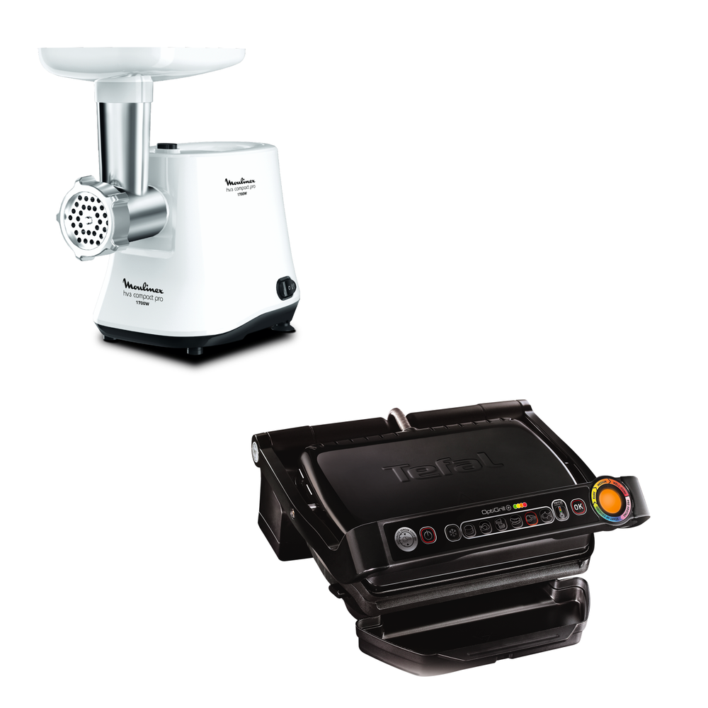 Мясорубка Moulinex ME301132 + Электрогиль Tefal GC712834