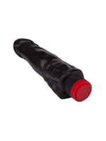 Чёрный вибромассажер с широким основанием - 18,8 см. (Цвет: черный)