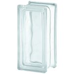 Стеклоблок Vitrablok Половинка Волна 190x90x80 - Бесцветный