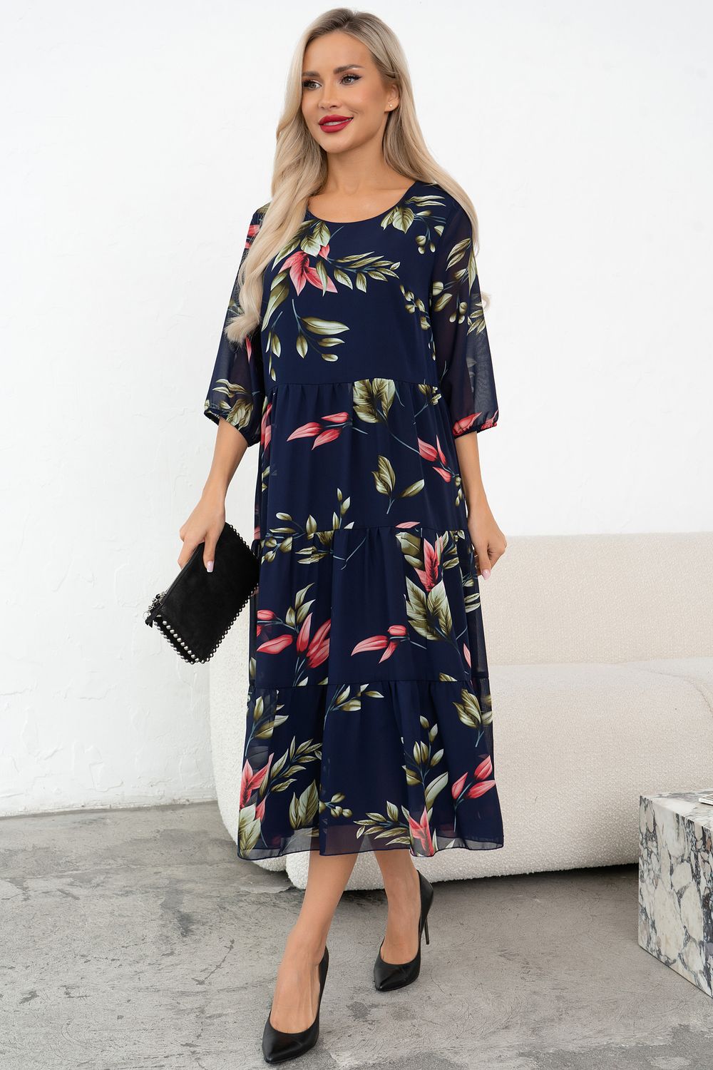 Платье Хелен (темно синий) Р11-2075/9 Nikol