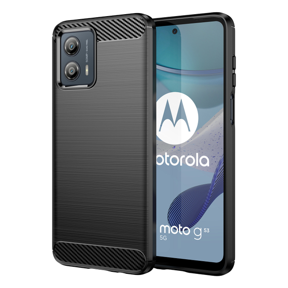 Защитный чехол в стиле карбон для смартфона Motorola Moto G53 5G, серия Carbon от Caseport