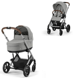 Коляска Cybex Balios S Lux SLV complete Aton S2 Lava Grey 3 в 1 Stone Grey с дождевиками