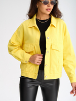 Джинсовая куртка женская жёлтая