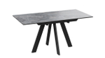 Стол кухонный обеденный раздвижной Черный муар/Керамика матовая черный мрамор 120(160)х80х76 см