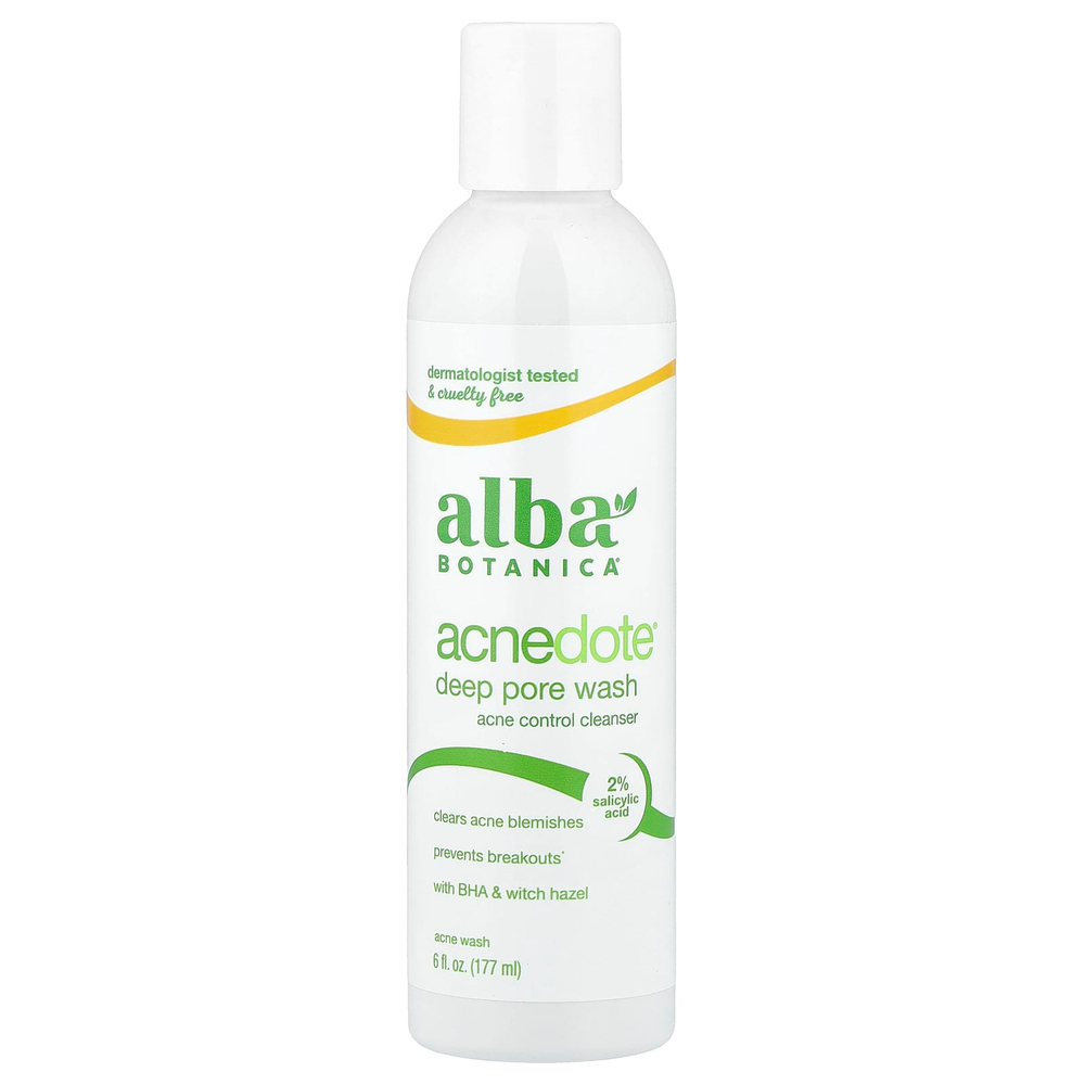 Alba Botanica, Acnedote®, средство для мытья пор, 177 мл (6 жидк. Унций)