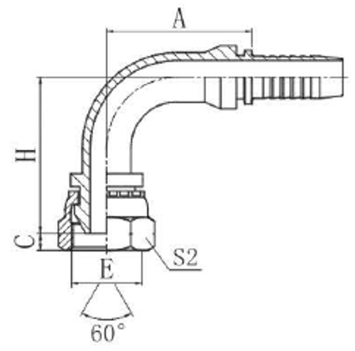 Фитинг DN 12 BSP (Г) 3/8 (90)