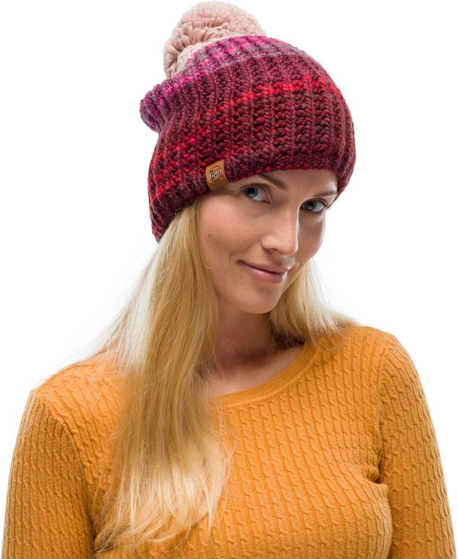 Шапка вязаная с флисом Buff Hat Knitted Polar Alina Maroon Фото 2