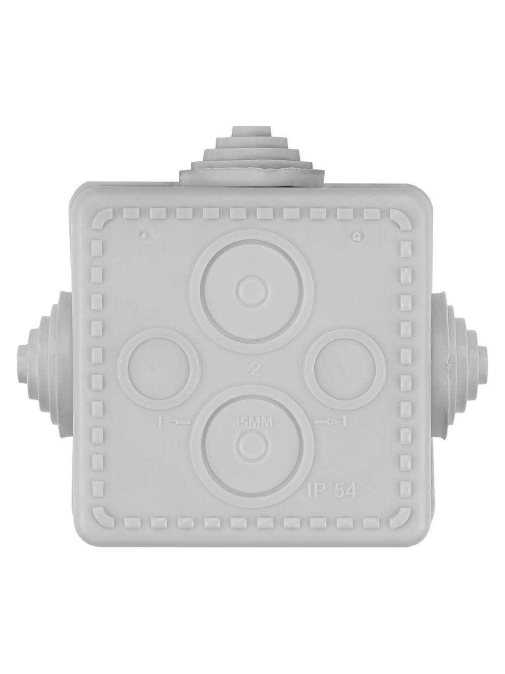 Распаячная коробка ОП 65х65х50мм, крышка,  IP54, 4вх. TDM SQ1401-0111