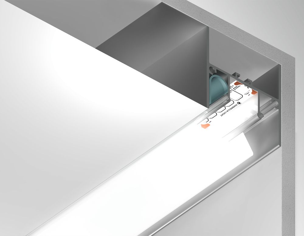 Ambrella Алюминиевый профиль для натяжного потолка 51.27*34 для светодиодной ленты до 12мм Alum Profile GP4050AL
