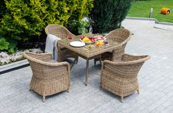 "Фредо" обеденная группа из искусственного ротанга, цвет соломенный