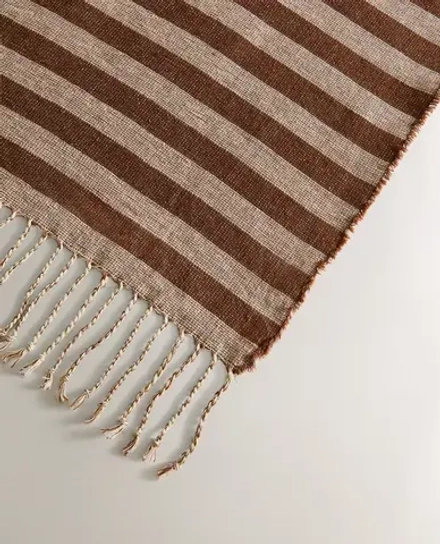 ZARA HOME ДВУСТОРОННИЙ ПЛЕД В КЛЕТКУ, КОРИЧНЕВЫЙ