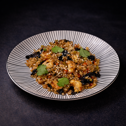 Рис с тигровой креветкой в Азиатском стиле