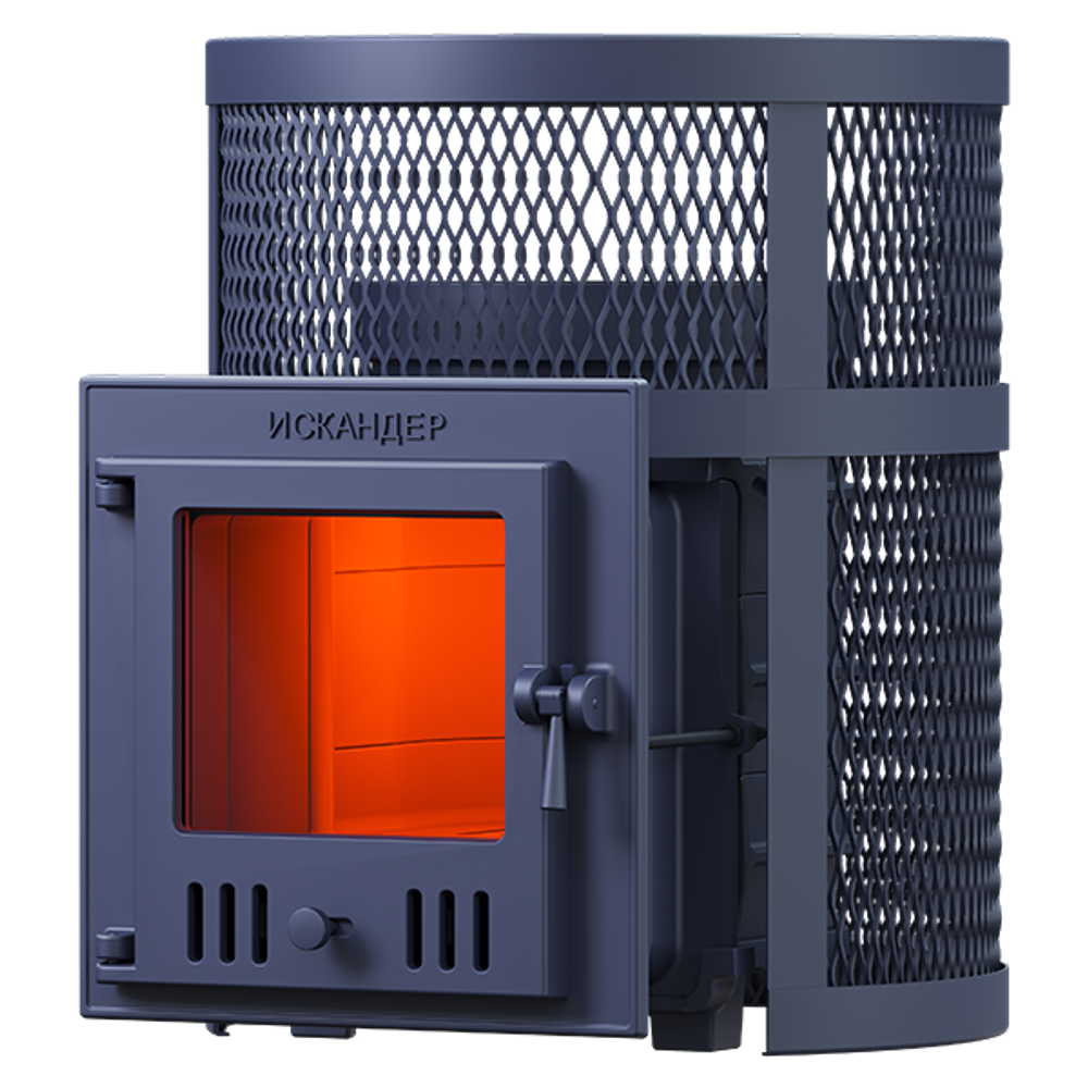 Чугунная печь для бани Искандер 18 (М) в сетке