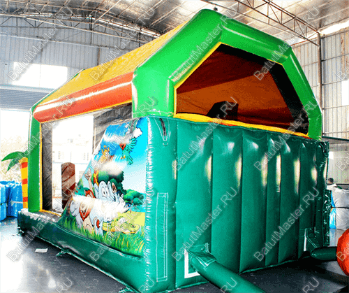 Коммерческий надувной батут "Зверинец с крышей"