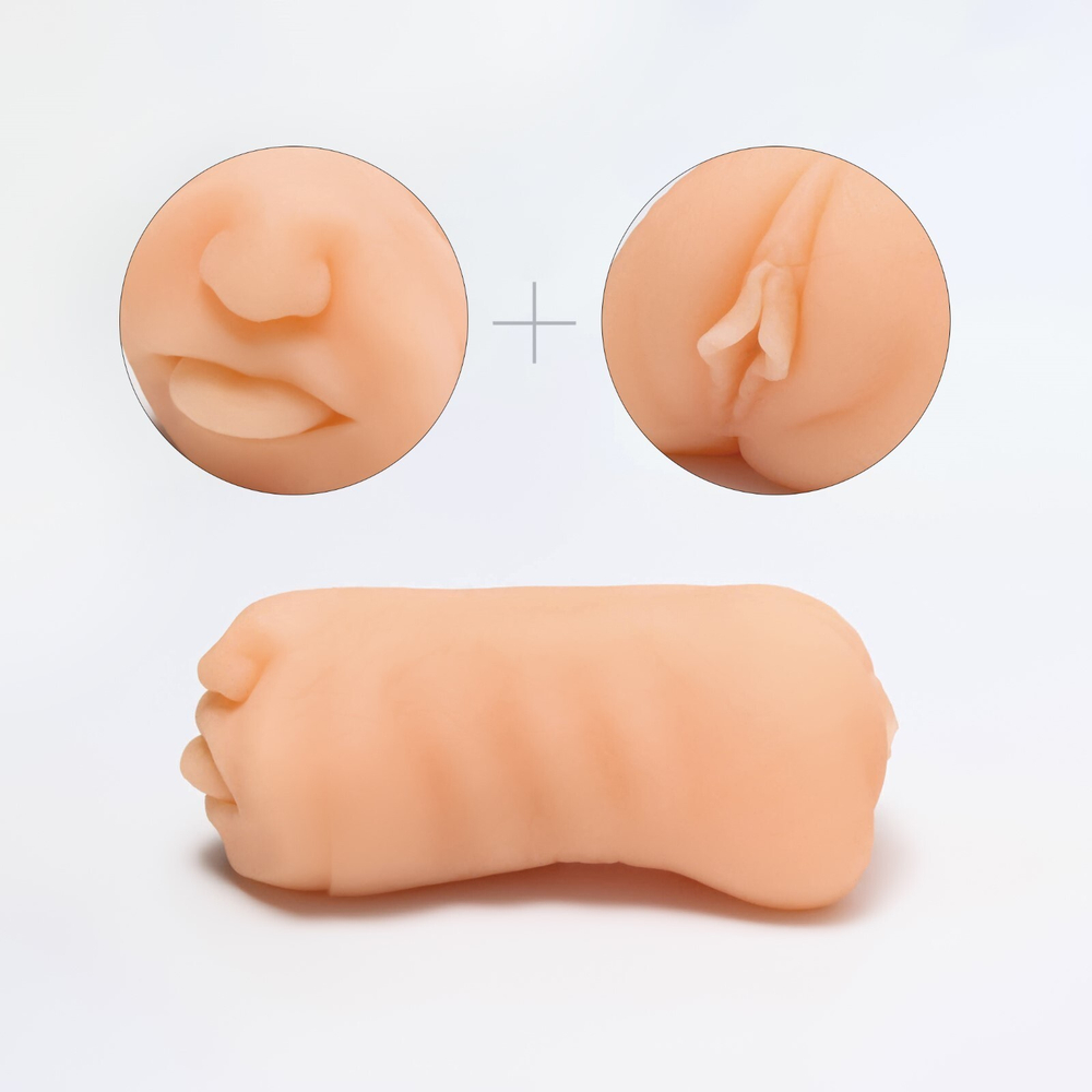 Мастурбатор 2 в 1. реалистичный «Oral & Vaginal» , 18х7,6 см