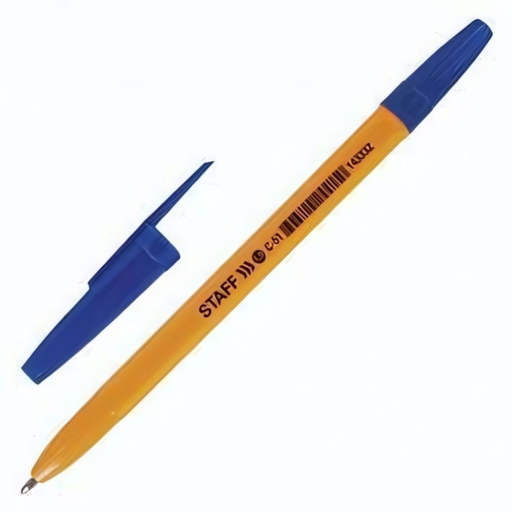 Ручка шарик. узел 1мм. линия 0,5мм. &quot;Orange C-51&quot; синяя, корпус оранжевый (STAFF)
