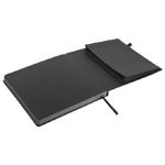 Скетчбук А5, 80л, книжный переплет, пл. 140гр, черная бумага, Brauberg Art Кожзам