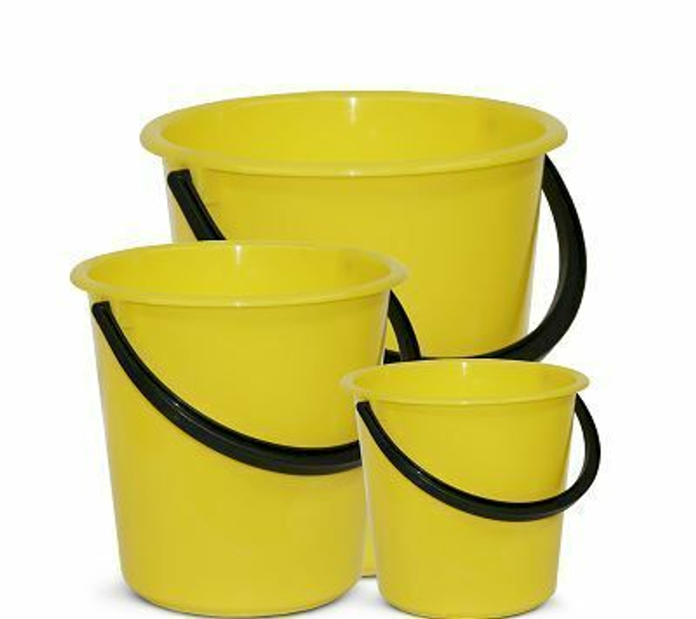 Ведро пластиковое, 10 литров, без крышки, с мерной шкалой, желтое