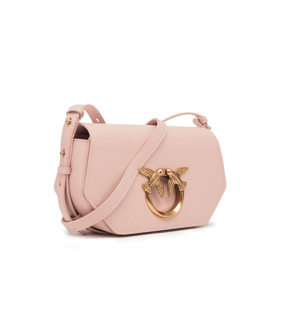 кожаная сумка через плечо love click exagon mini vitello Pinko - пудро-розовый(100075 A0F1)