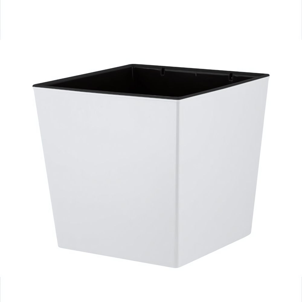 Горшок для цветов InGreen London CUBE 250 х 250 мм, 11,6 л c дренажной вставкой, белоснежный жасмин