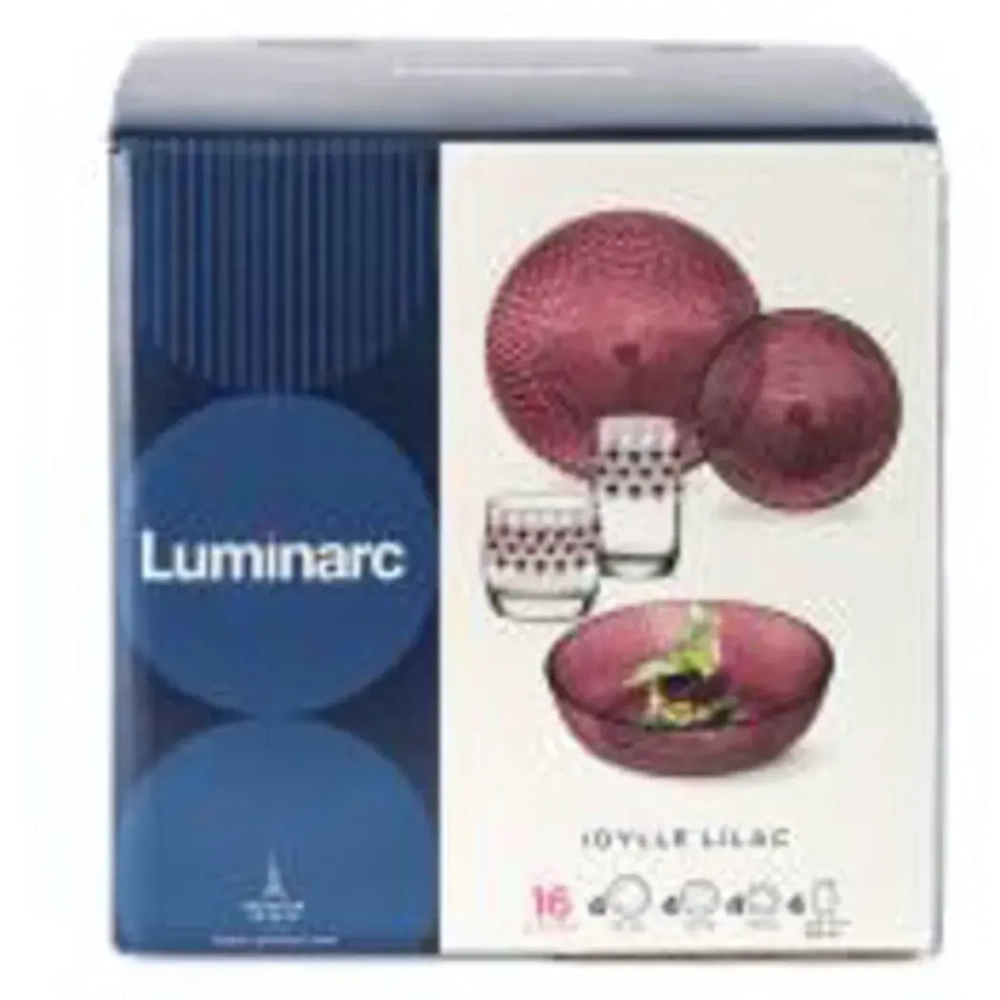 Набор столовой посуды 16 предметов «ИДИЛЛИЯ ЛИЛАК» со стаканами «РОМБ ЛИЛАК 310мл» S1302