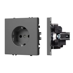 Механизм электрической розетки SCT-NOBE-MEU1-SFPL-GR (230V, 16A) (Arlight, Серый базальт) 054279