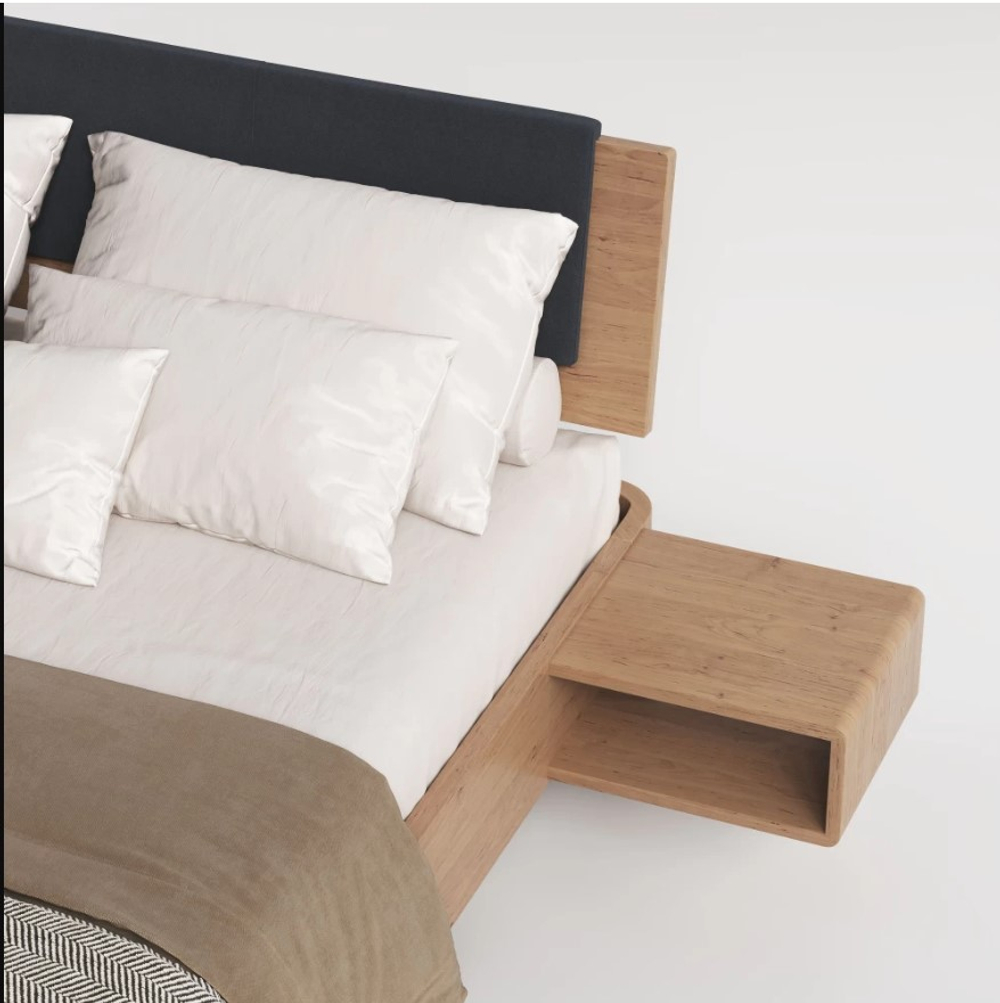 Кровать с тумбами из дуба Lugos'Art modern