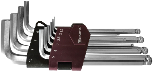 HKB10S Набор ключей торцевых шестигранных с шаром, H1.5-H10, 10 предметов