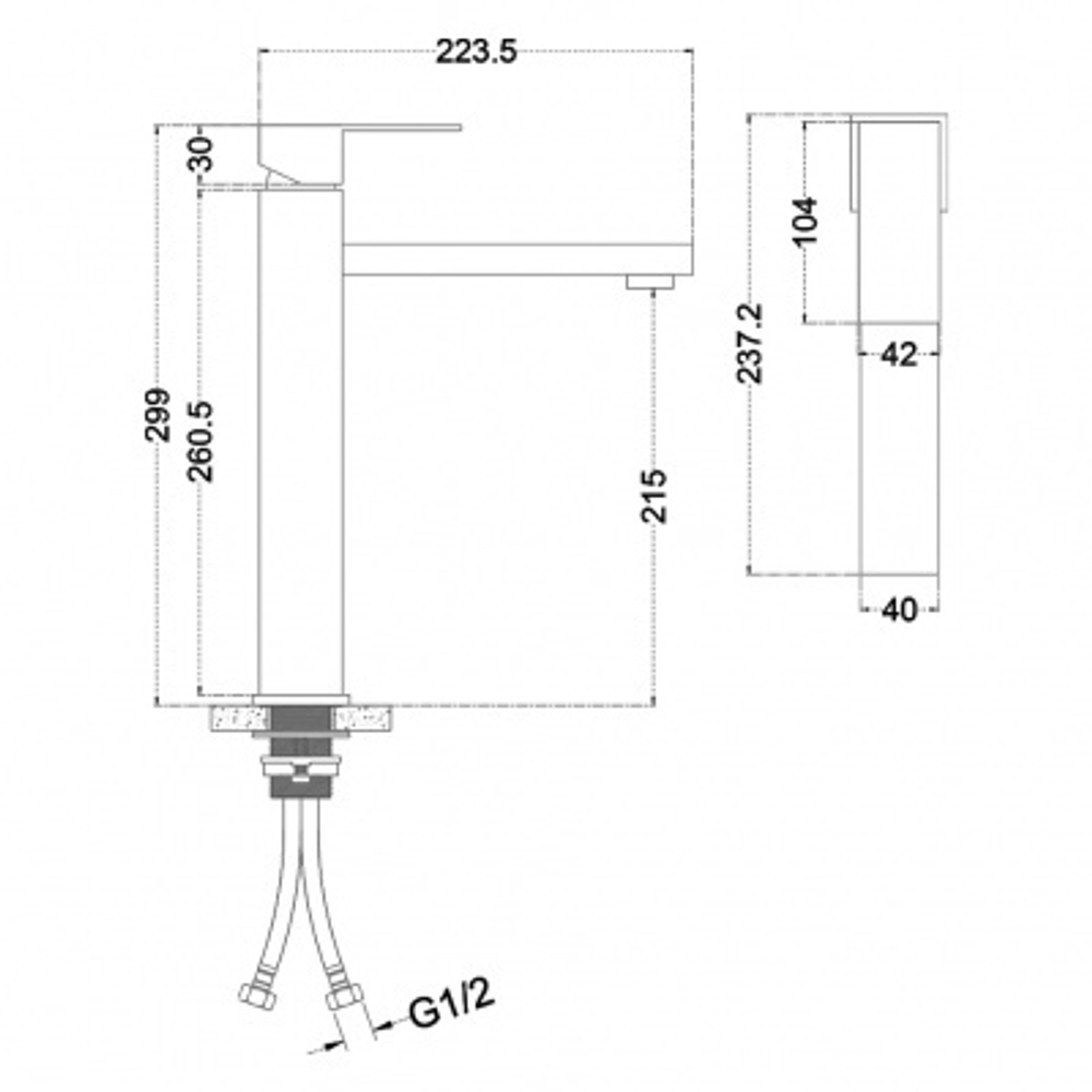 Смеситель для умывальника MELANA F610202 Cubo