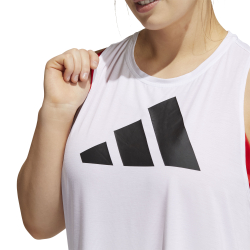 Женская теннисная майка adidas 3BAR Logo Plus Size Tank Top Women - White