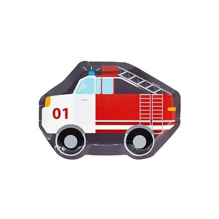 Тарелки фигурные Пожарная Машина, 6 шт, 25 см