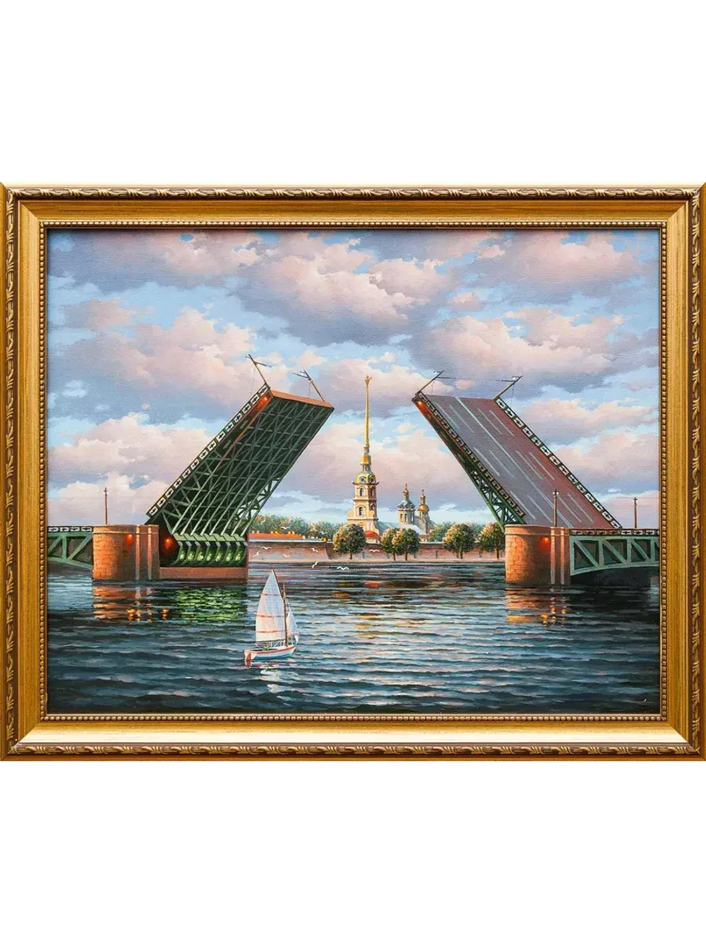 Картина маслом "Дворцовый мост" Гафиатуллин