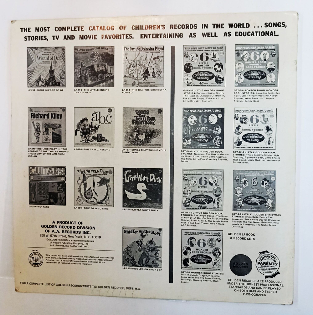 Винтажная виниловая пластинка LP Kay Lande, Peggy Powers, Ed Powell Cinderella Золушка Сказка На Англиском Языке (USA 1964)