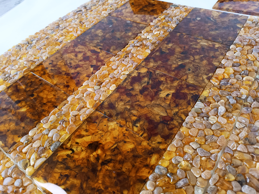 Экологичная плитка из янтаря для саун, бань и парных