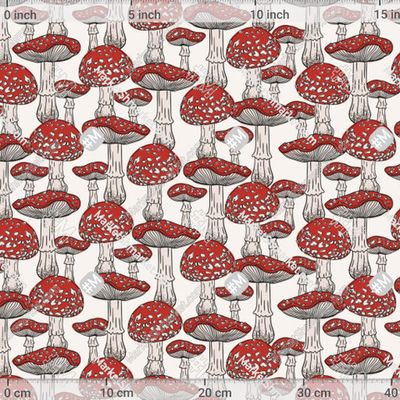 Мухоморы на светлом фоне by Uliana Khristacheva 366 DPI