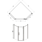 Душевое ограждение Azario ONTARIO 900х900х2000 универсальная, без поддона, прозрачное стекло 8 мм, цвет профиля золото глянцевое (AZ-NBB3231 900 GOLD)